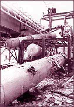 Fig.1. Typpi Oy ammonia plant water cooler failure