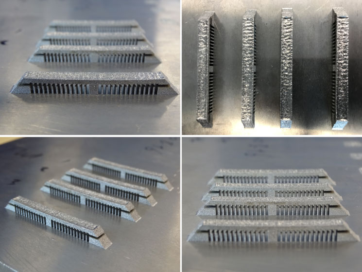 Figure 1. SLM double cantilevers after wire cutting