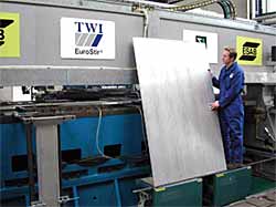 TWI's Nathan Horrex examines a number of friction stir welded panels, assembled as they would be for the cladding of a building