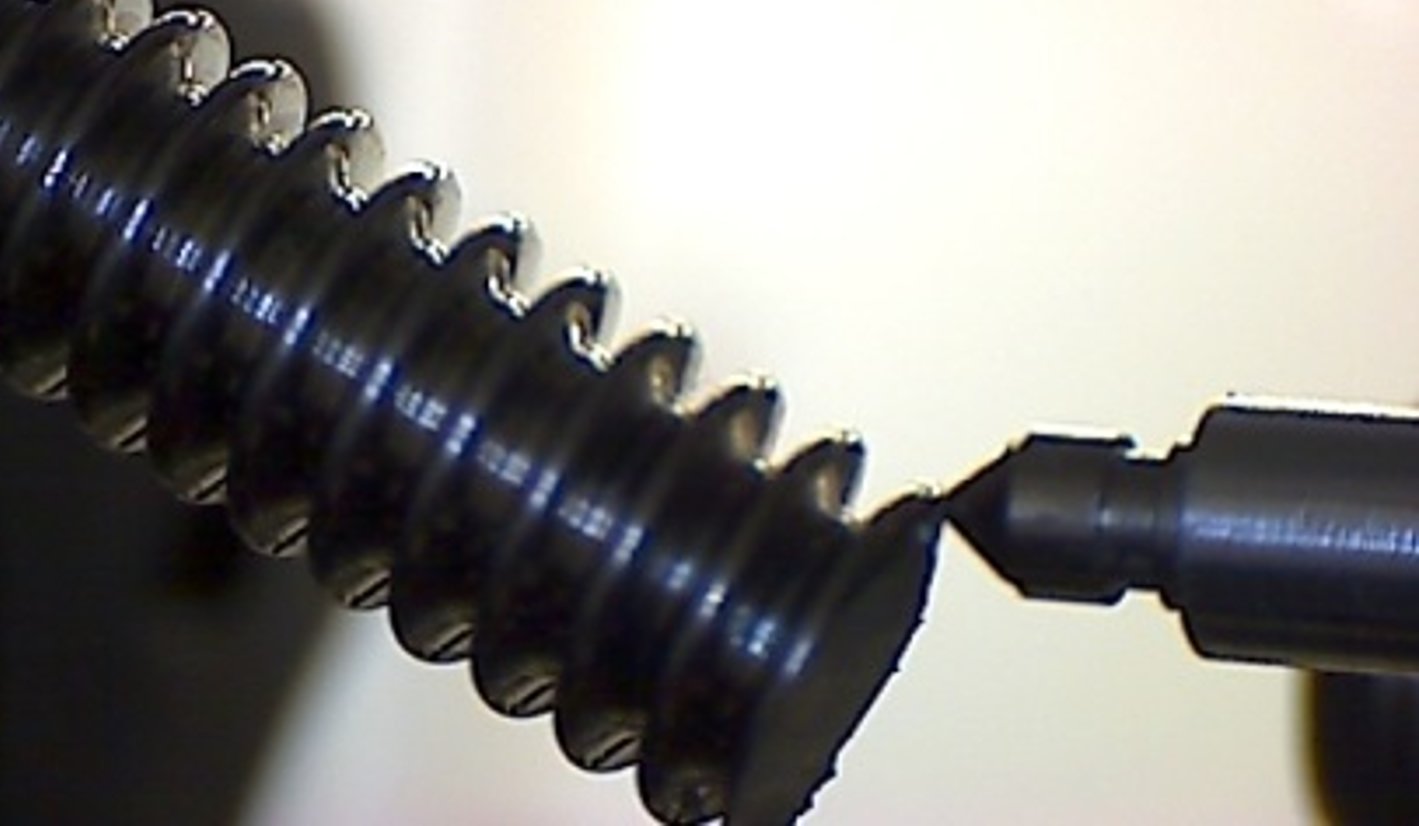 Nanoindentation of screw thread