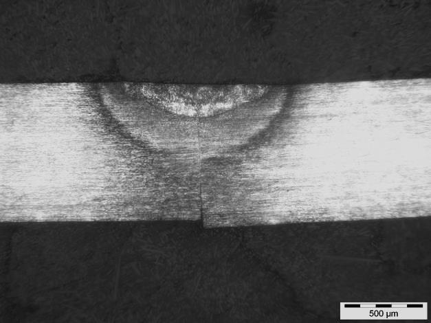 Figure 2:2. 17-7PH stainless steel pulsed QCW fibre laser weld