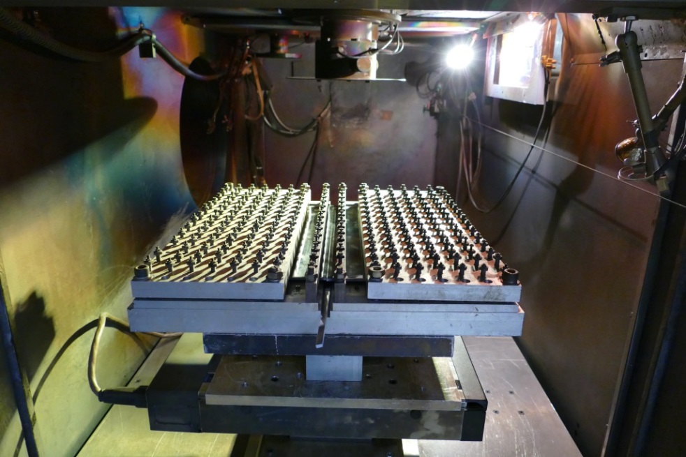 Figure 5: View inside the HS2 EB welding chamber