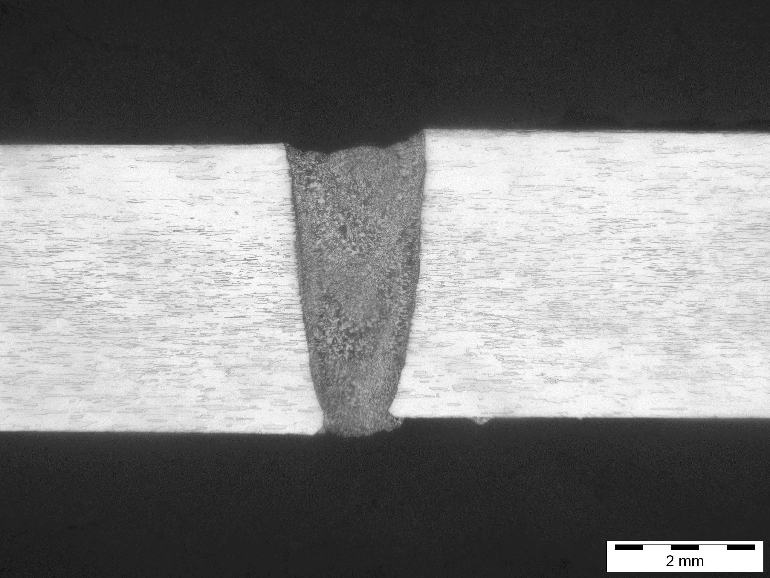 Figure 6a: Transverse metallographic sections cut through EBW sample AA2060 alloy T3 condition