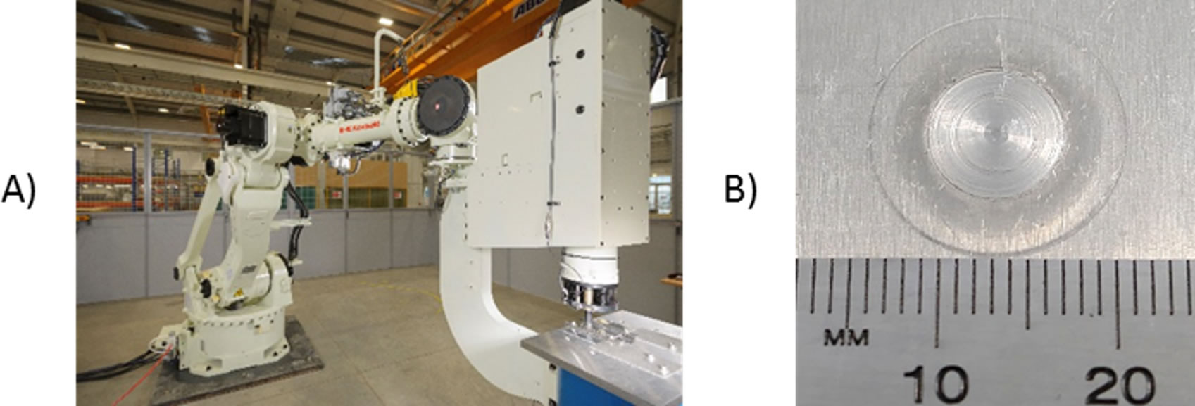 Job knowledge 150 figure 2 RFSSW equipment at TWI Cambridge and weld top surface